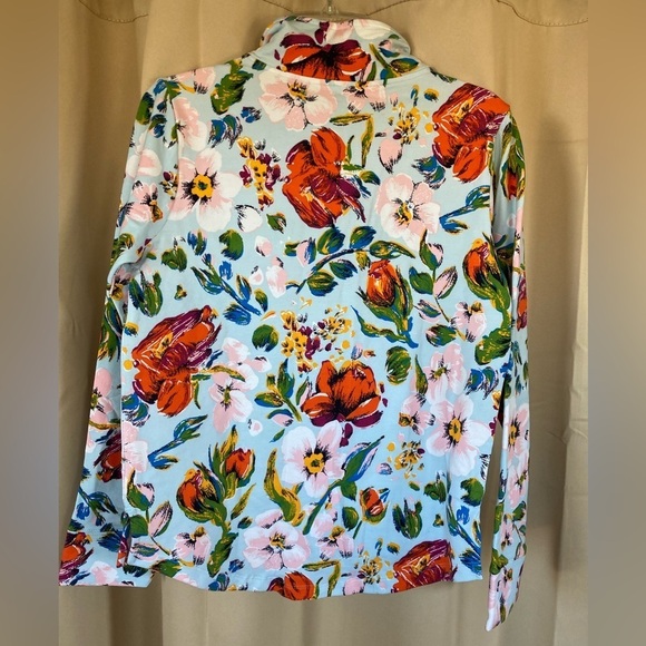 Vera Bradley French Terry Sea Air Floral Quarter Zip Pullover (Size XS) - Picture 4 of 10